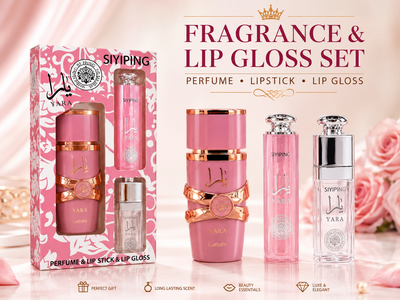 Pink Yara Gift set with Perfume-Lippie- lip gloss