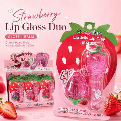 12 PC Strawberry duo Lippies Keychain