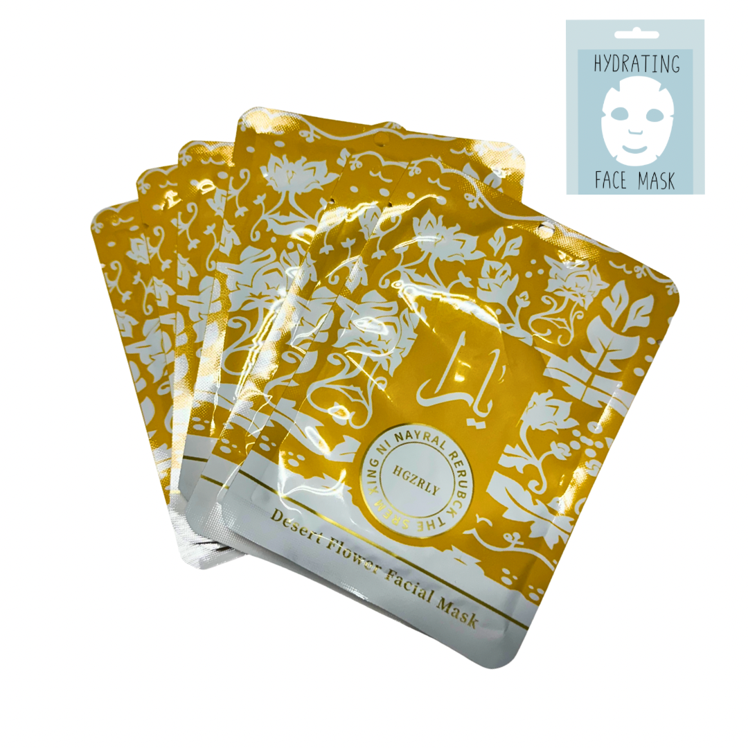 12 PC FACE MASK-YELLOW Face Mask- Collagen Desert flower