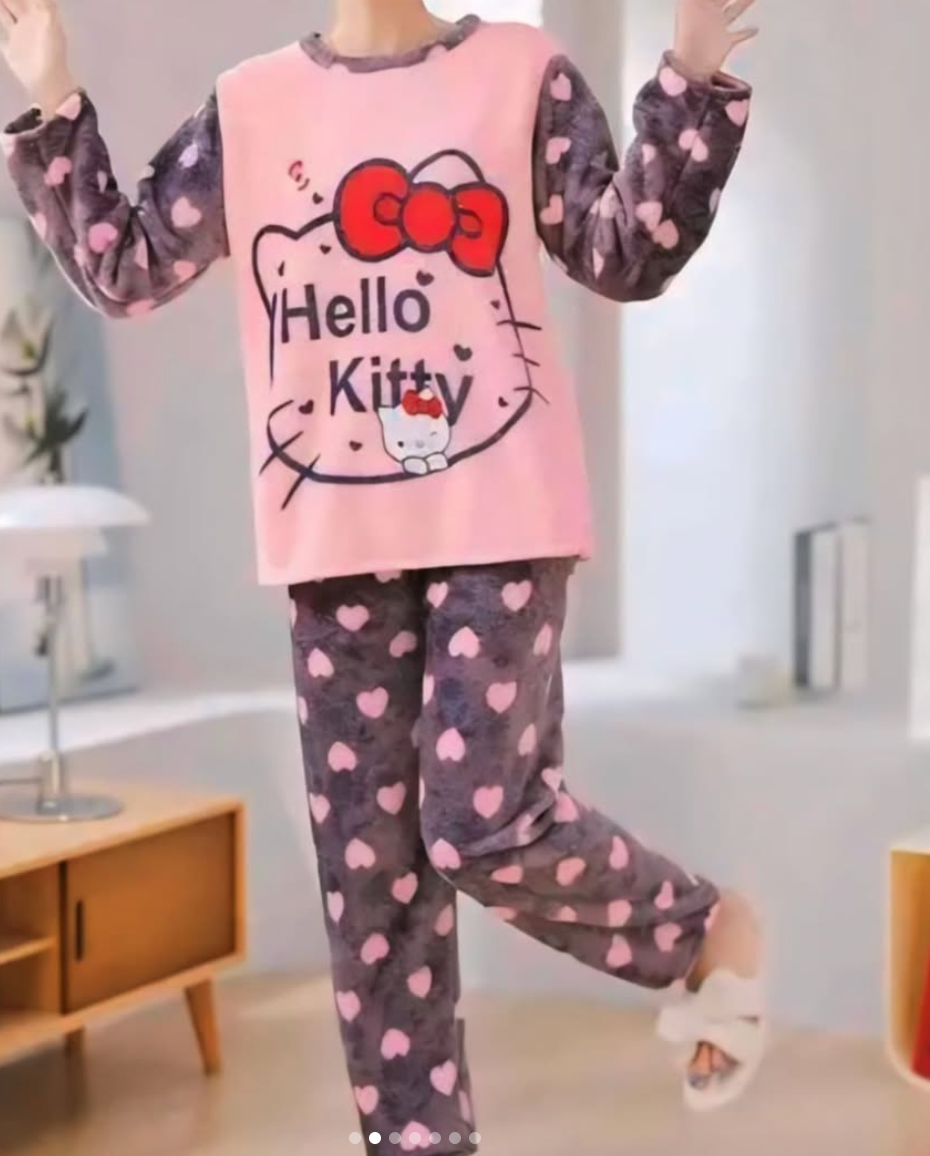 FLASH SALE‼️ 2PC Set Velvet Fleece PJ Pajama Set- Warm Set - SIZE M/L