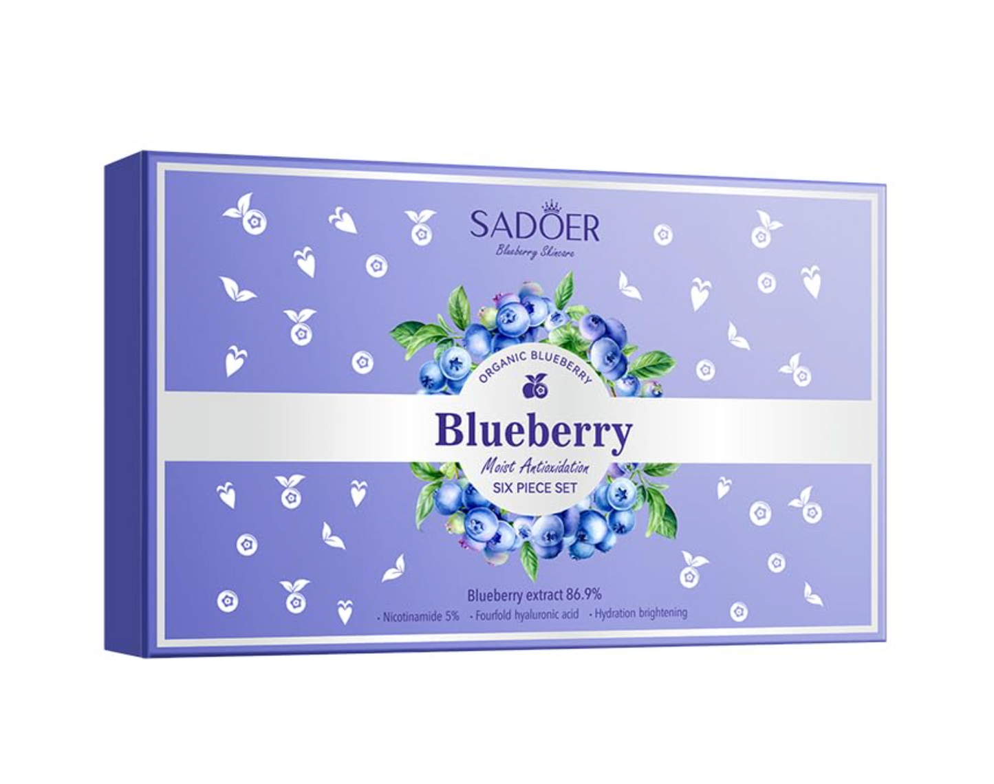 Blueberry Skin Care Set, 6-In-1 Skincare Gift Set With Facial Cleanser, Face Cream, Eye Cream, Serum, Lotion, Toner, Hydrating Skincare Gift Set For Women