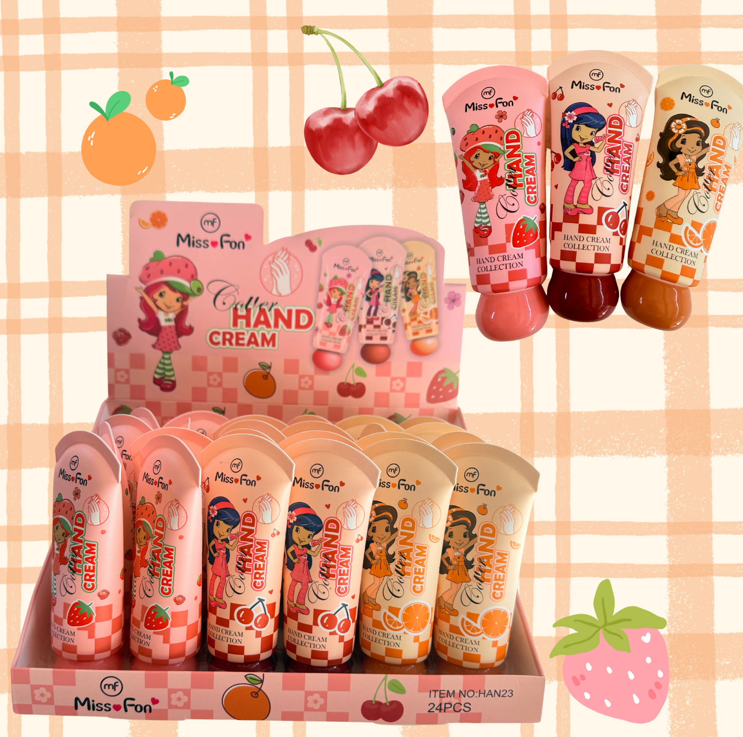 24 PC Fruit Hand Cream STRAWBERRY