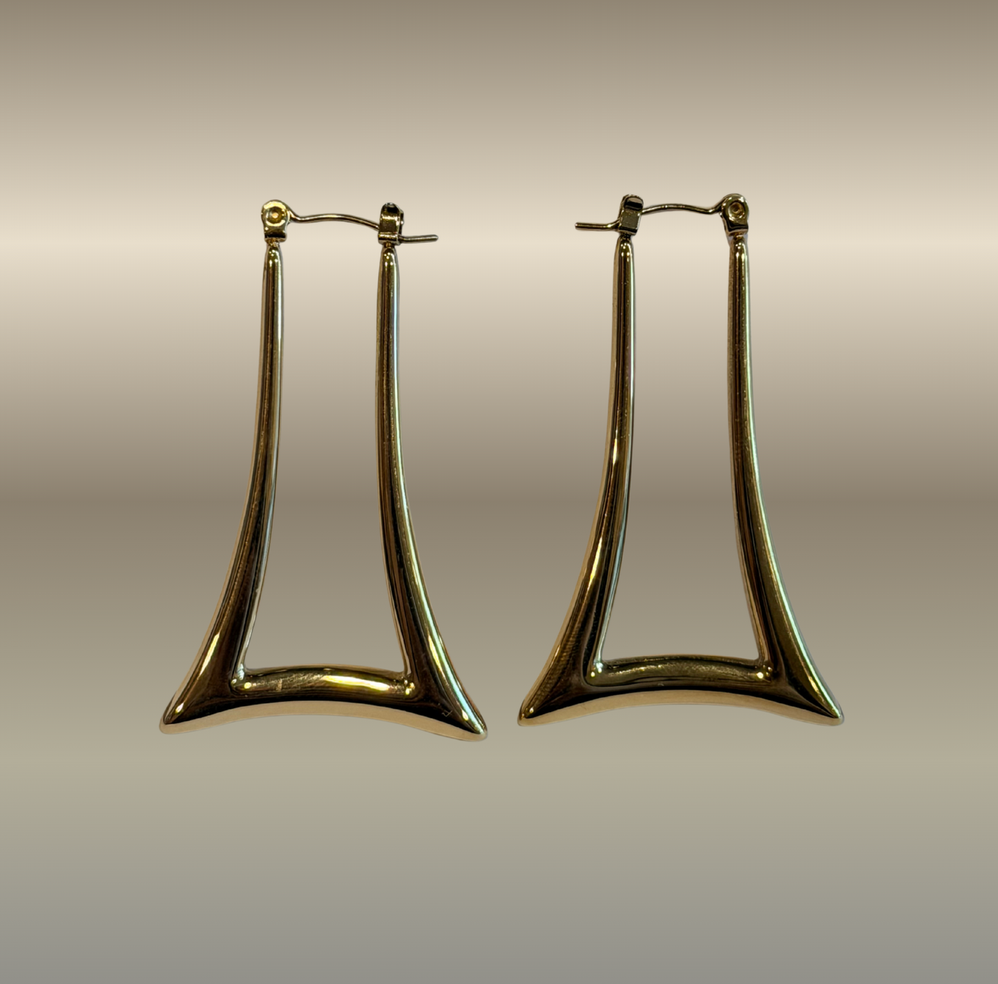 Rectangle style earrings 14K Alloy electroplated gold