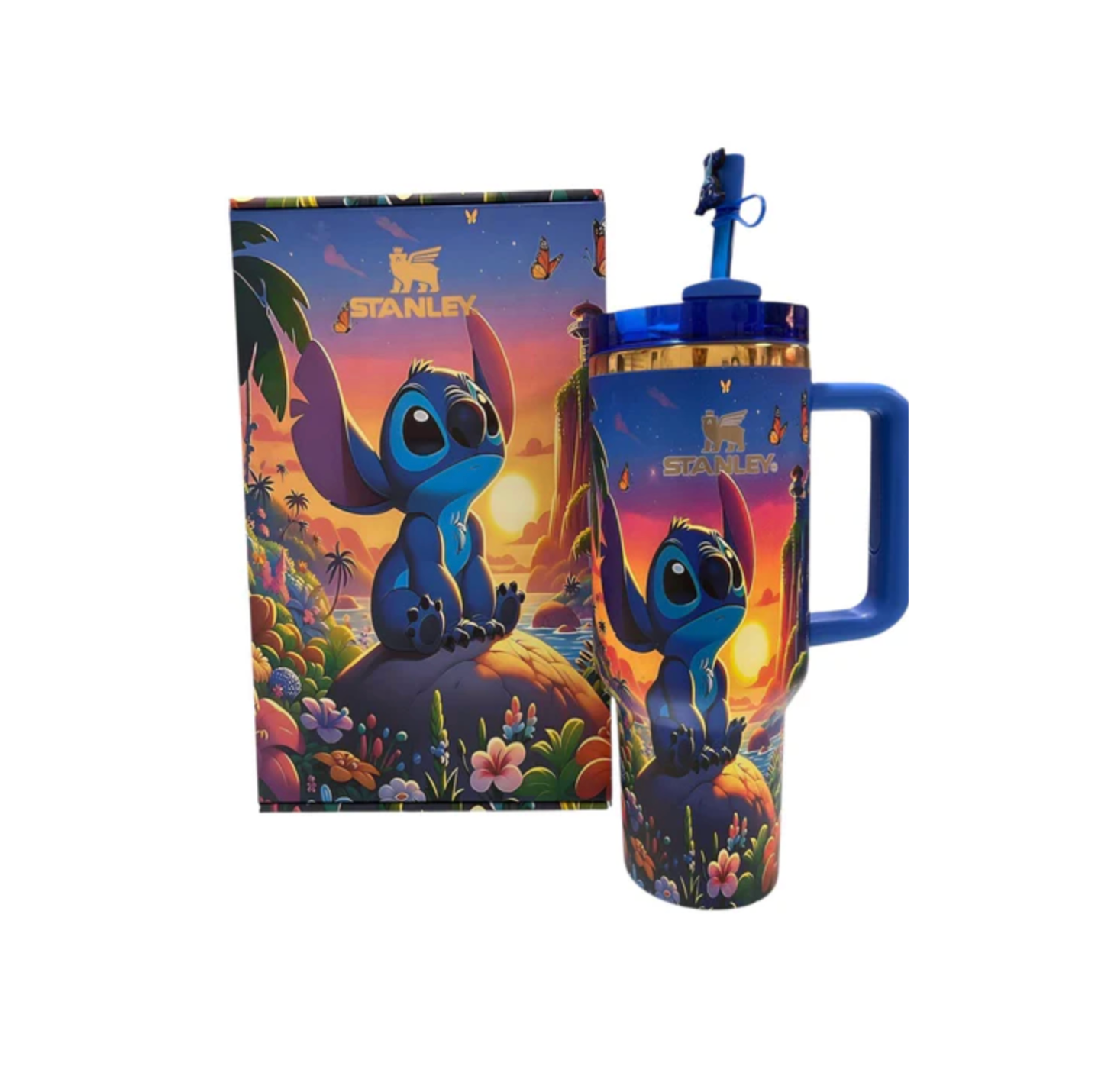 BLUE MONSTER Gift Box with 40 OZ tumbler and Topper-BLUE