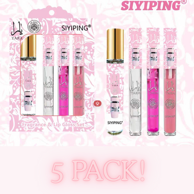 5 BOXES! PERFUME AND LIPPIE SET- YARA PINK