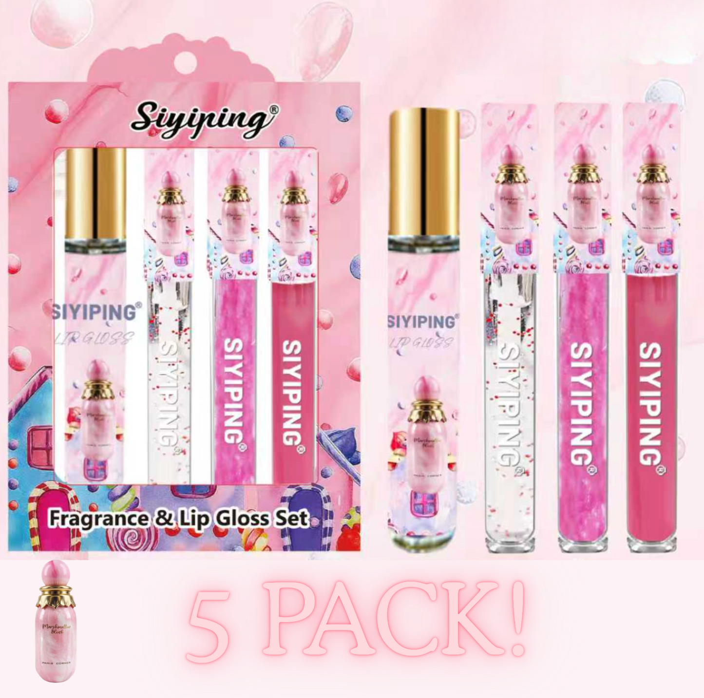 5 boxes! PERFUME AND LIPPIE SET- PARIS CORNER