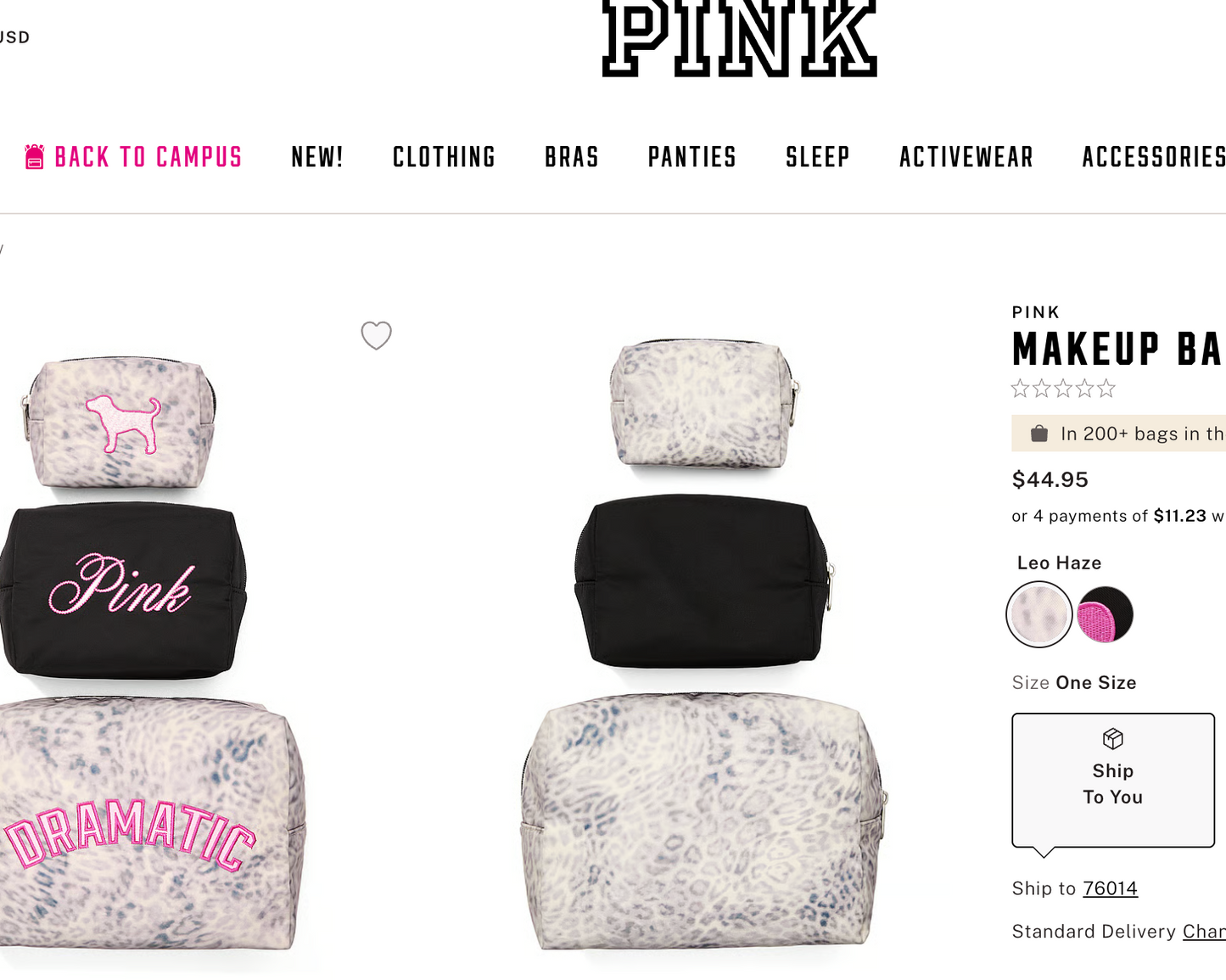 VS PINK 3 Piece Luxe Travel set!