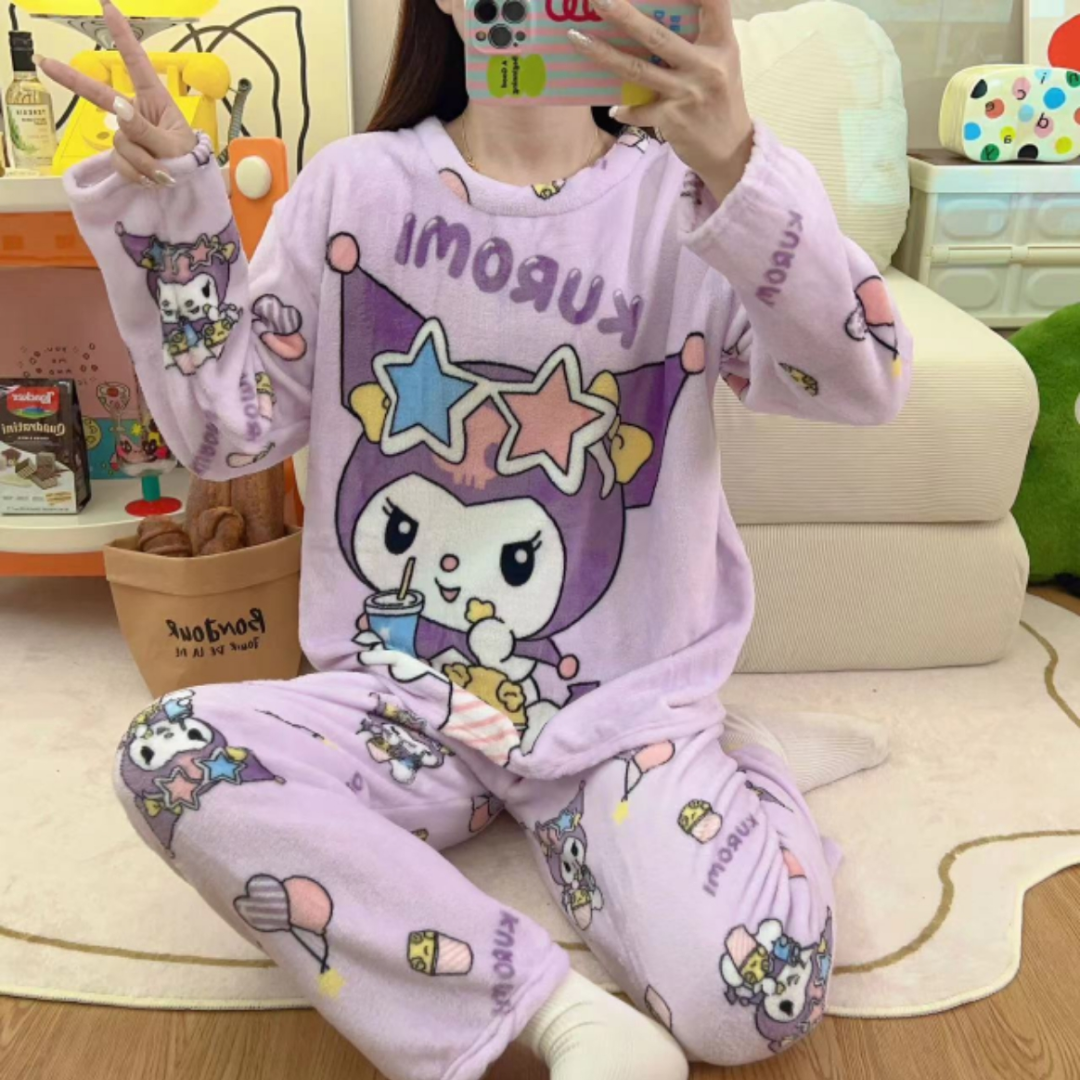 FLASH SALE‼️ 2PC Set Velvet Fleece PJ Pajama Set- Warm Set - SIZE M/L