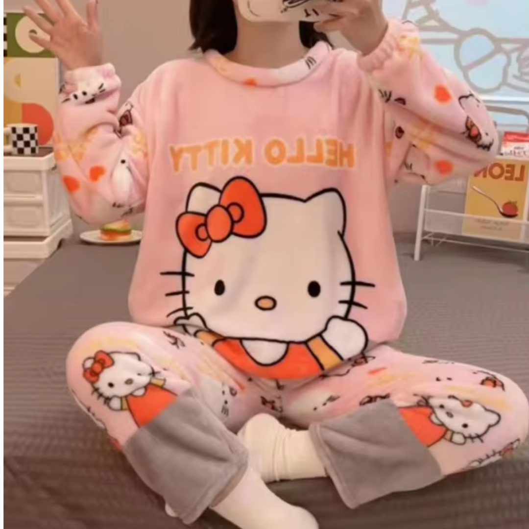 FLASH SALE‼️ 2PC Set Velvet Fleece PJ Pajama Set- Warm Set - SIZE M/L