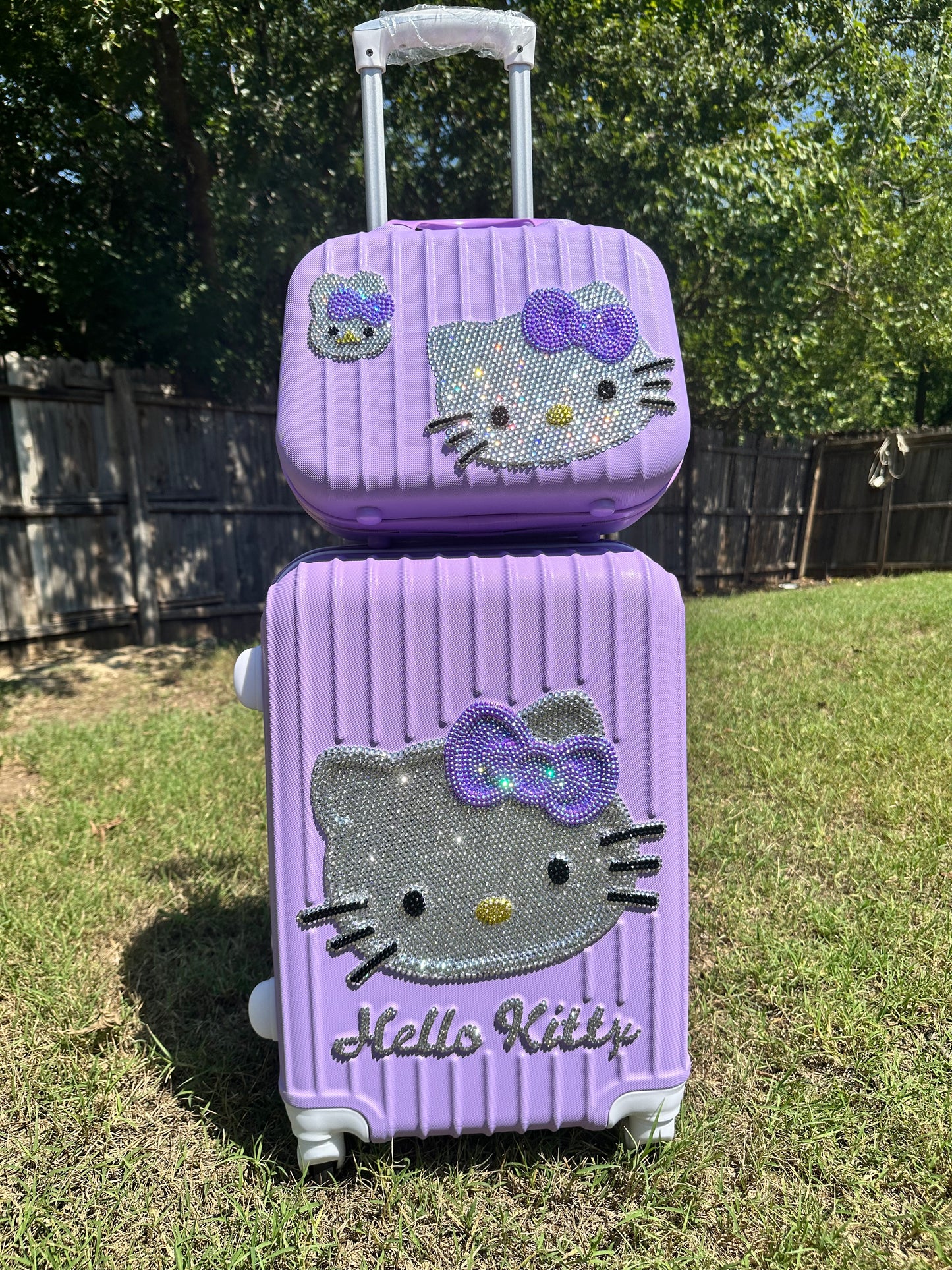 ✨ Limited Kitty Bling Rhinestone Luggage Set