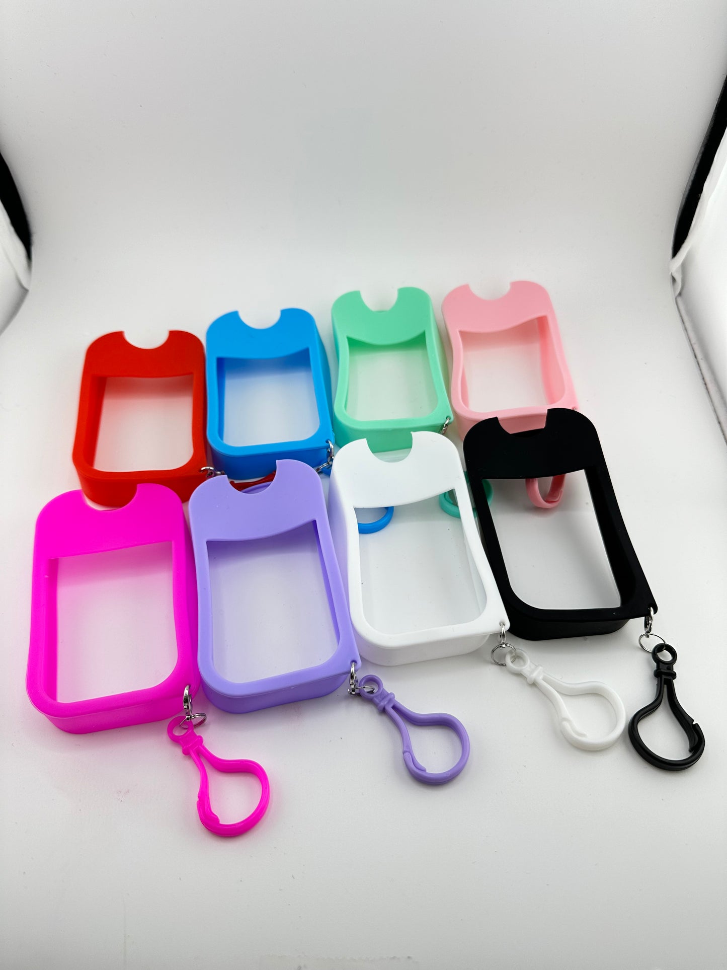 8 Pack Silicone Keychain Covers for Perfume and hand sanitizers