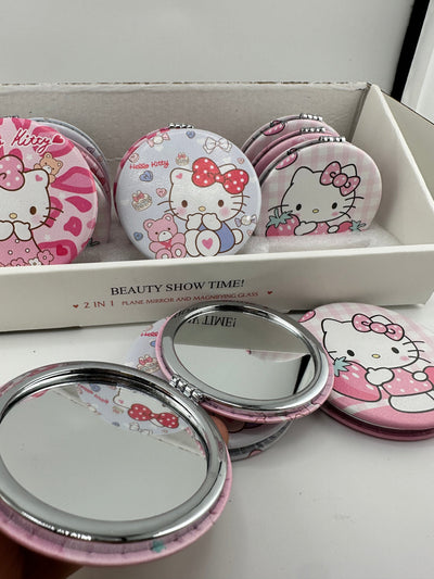 HK Kitty Round Compact Mirrors pack of 12