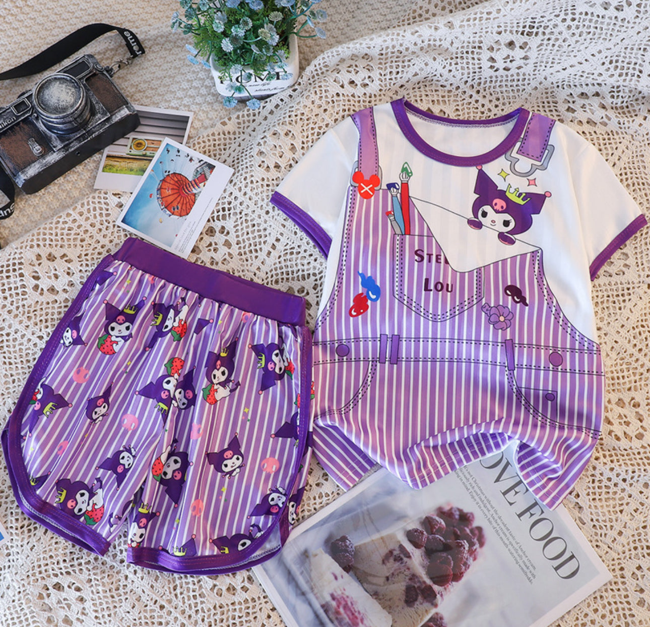 2 PC Kid’s PJ Set Shorts and Top S (6/7)