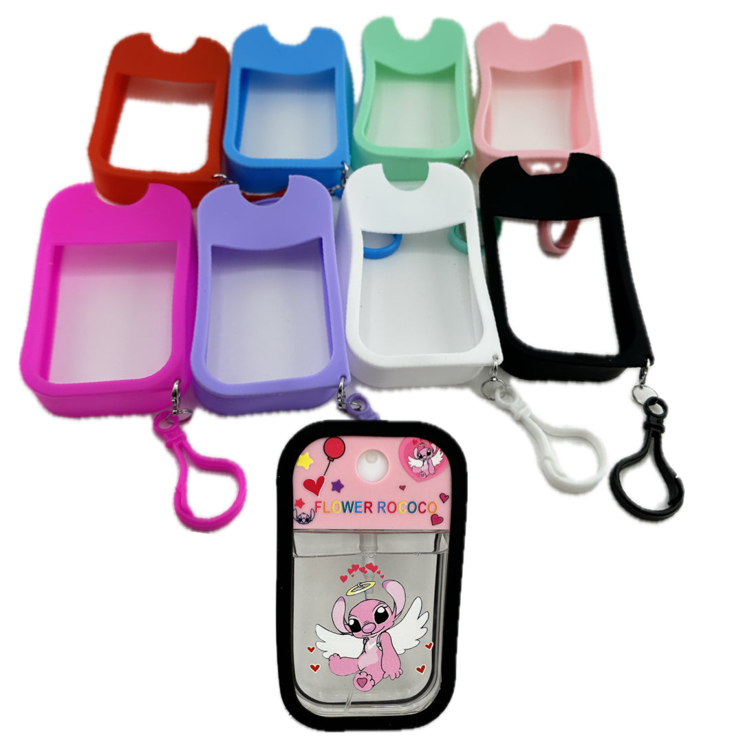 8 Pack Silicone Keychain Covers for Perfume and hand sanitizers