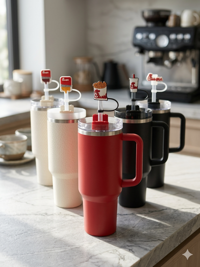 6 PC TEXAS Theme 40oz Straw Toppers!