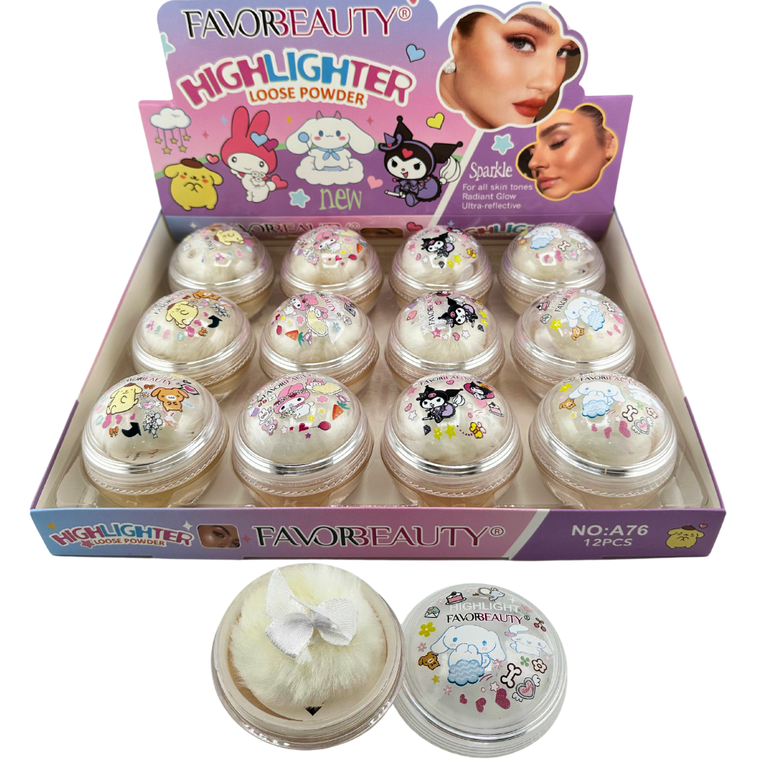 Kitty Highlighter Powder Puff SpheresBox of 12 Dani's Wholesale