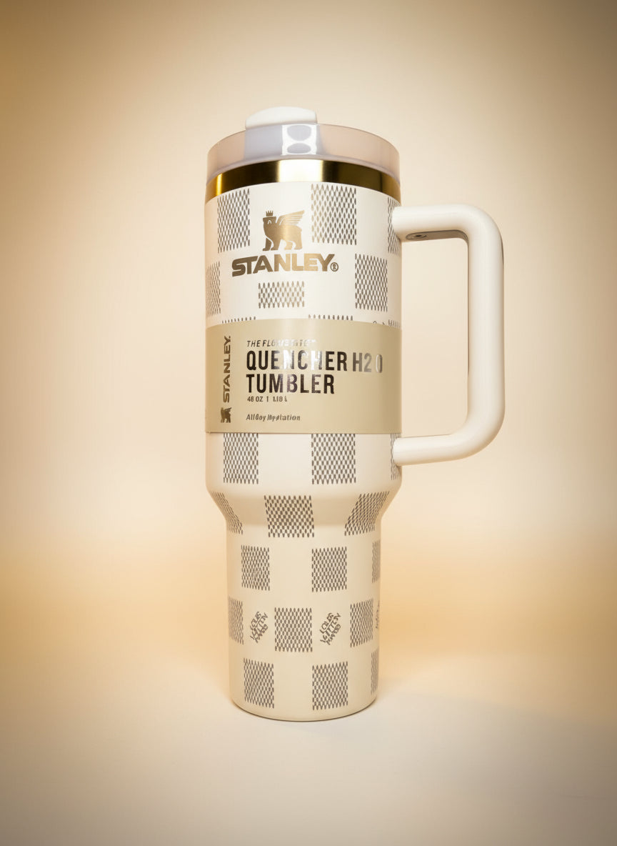 Laser Etched Squared 40OZ Tumbler WHITE