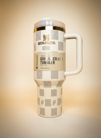 Laser Etched Squared 40OZ Tumbler WHITE