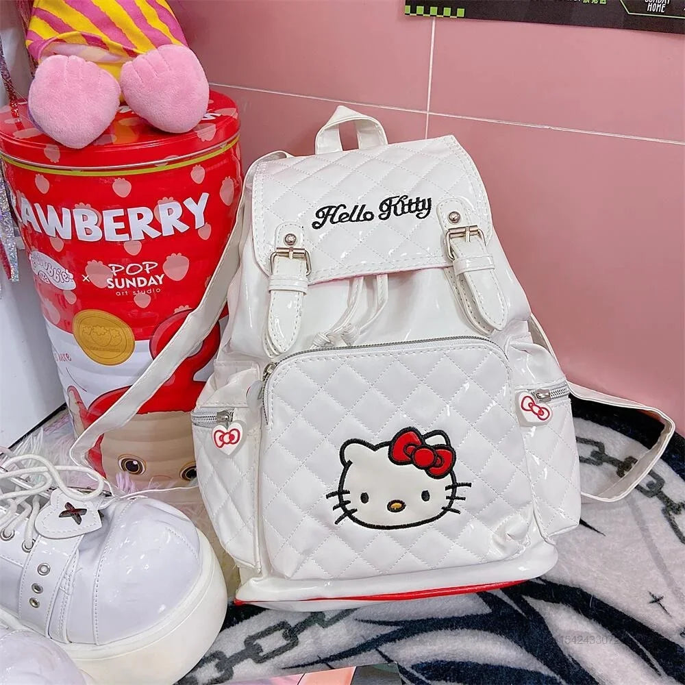 Kitty PU Leather Backpack Knapsack 33x26 cm