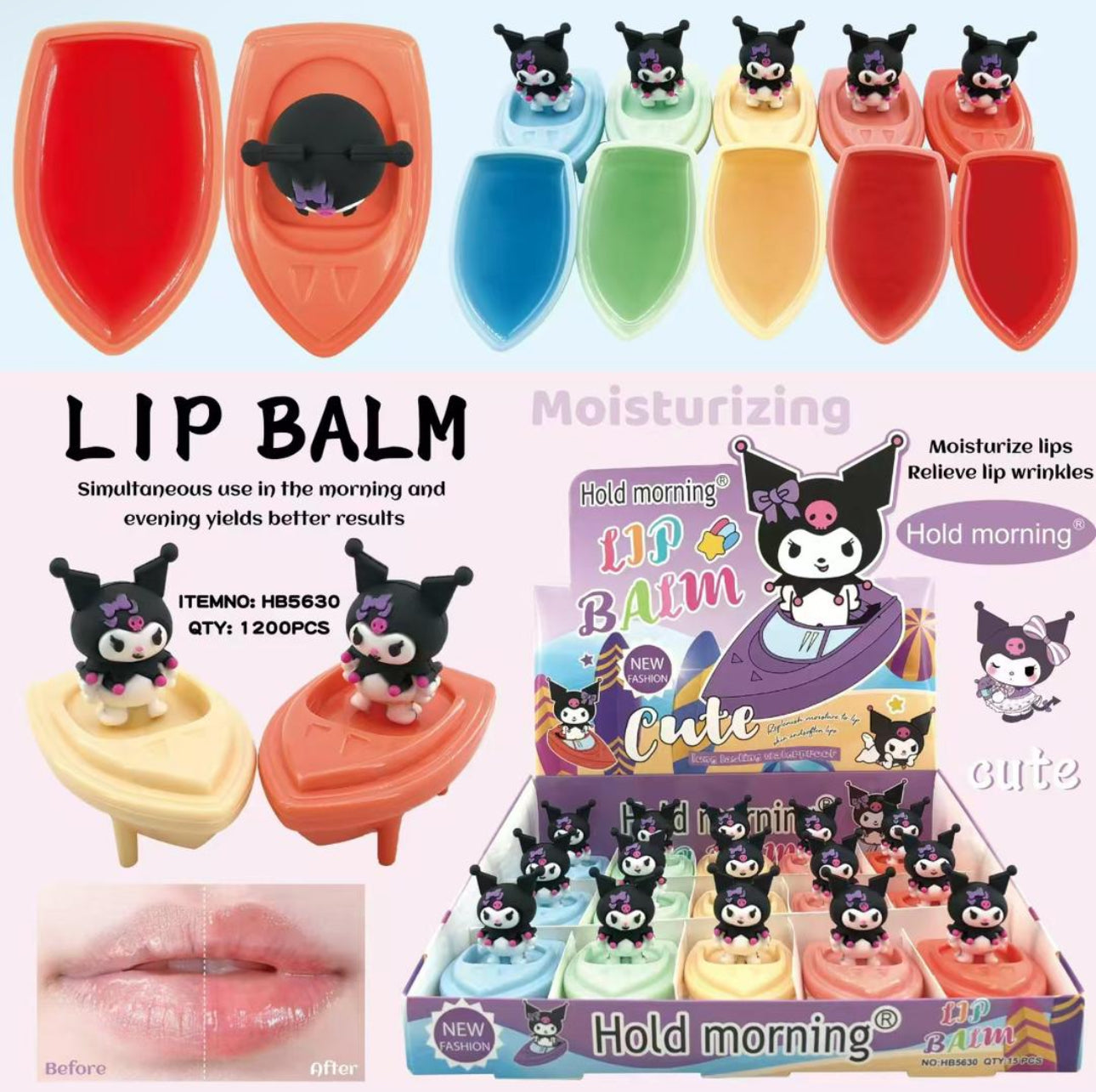 Watermelon Boat Lip Balm Box of 12