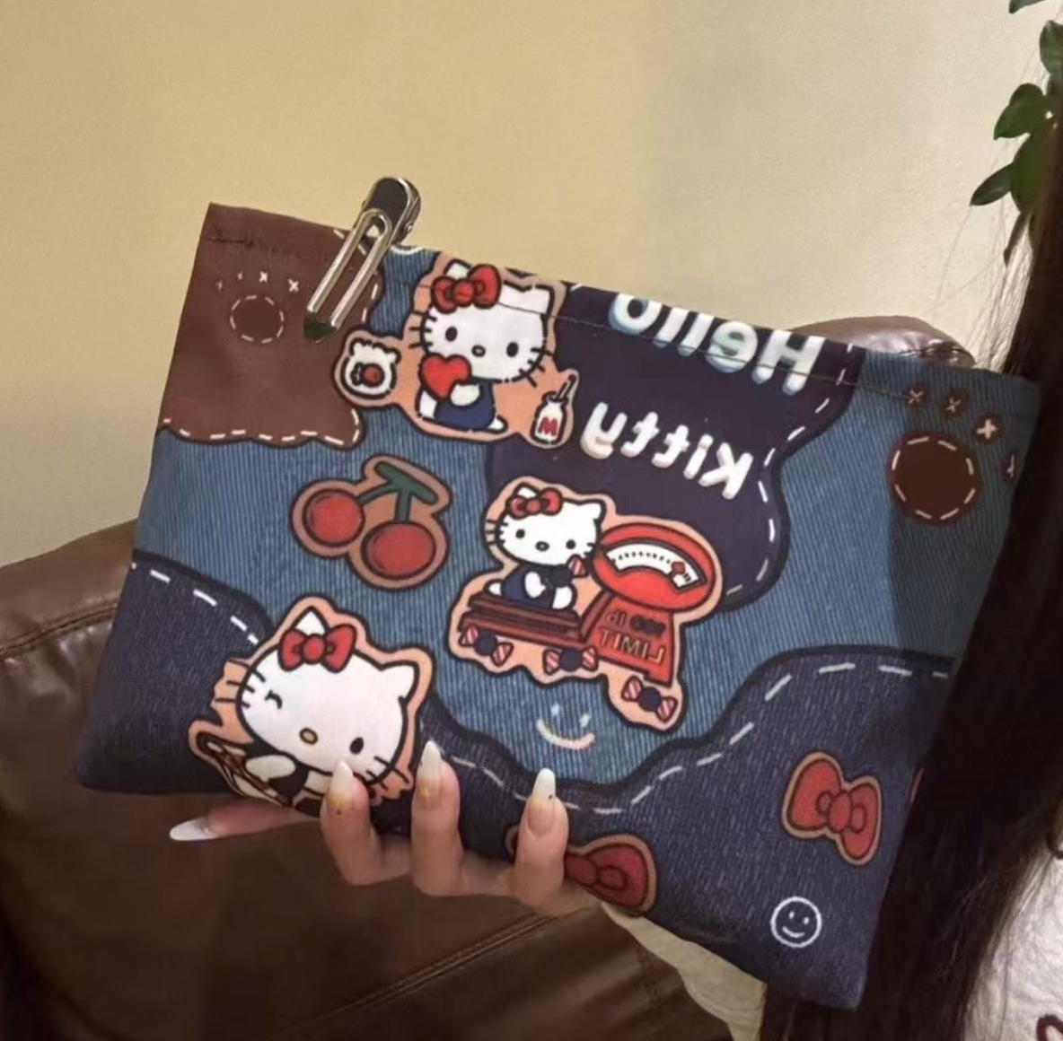 Cute cloth zipper pouch- Kitty
