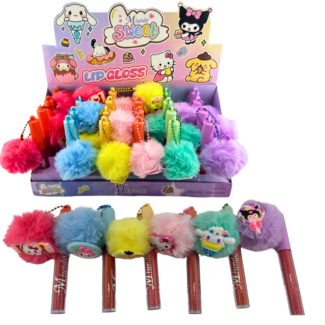 PomPom Fuzzy Lip Gloss Box 24