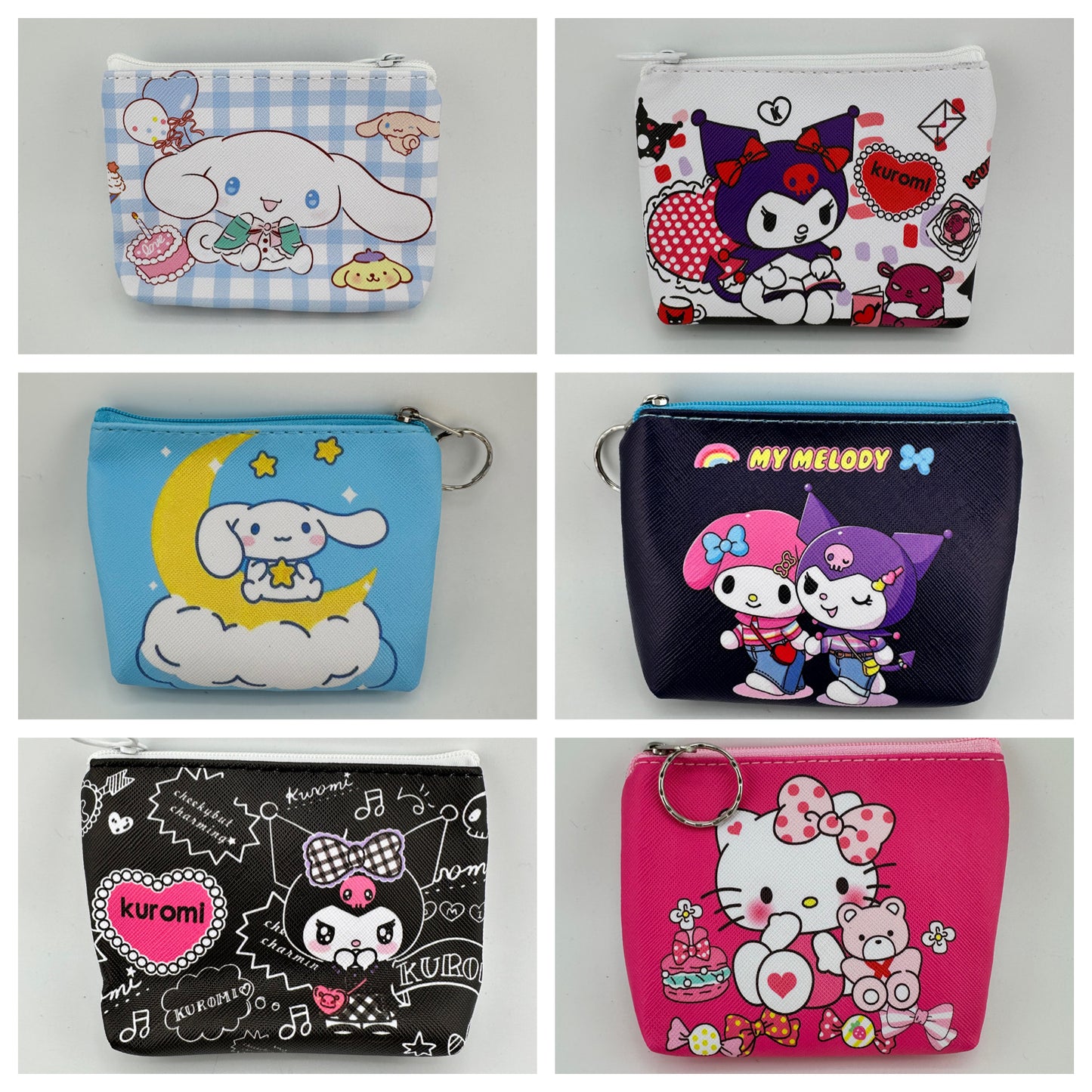 6 Pack! Coin Pouch keyring