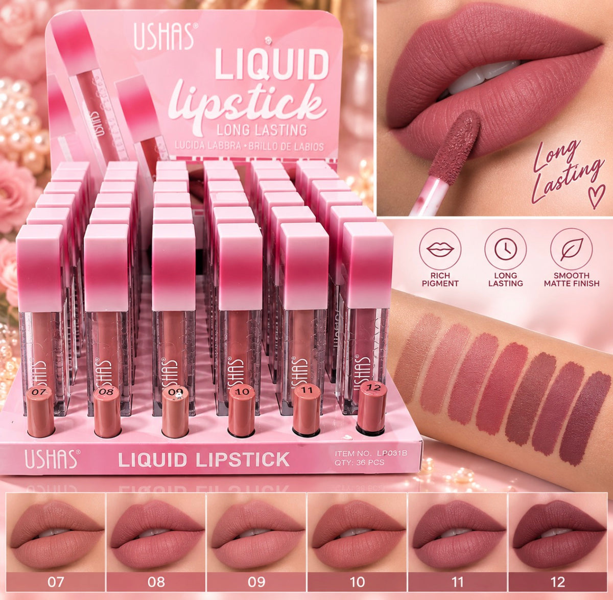 36 PC luxe Liquid Lipstick with samplers!