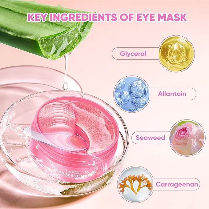 6 PACK! Eye Mask ROSE SADOER Brightening Eye mask (60PCS EACH)