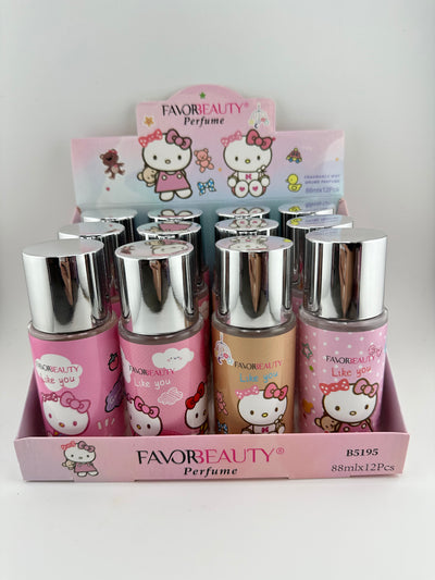 Kitty Body Mist Box 12- Mixed Scents (Floral,Sweet, fresh) “Teddy Pink”