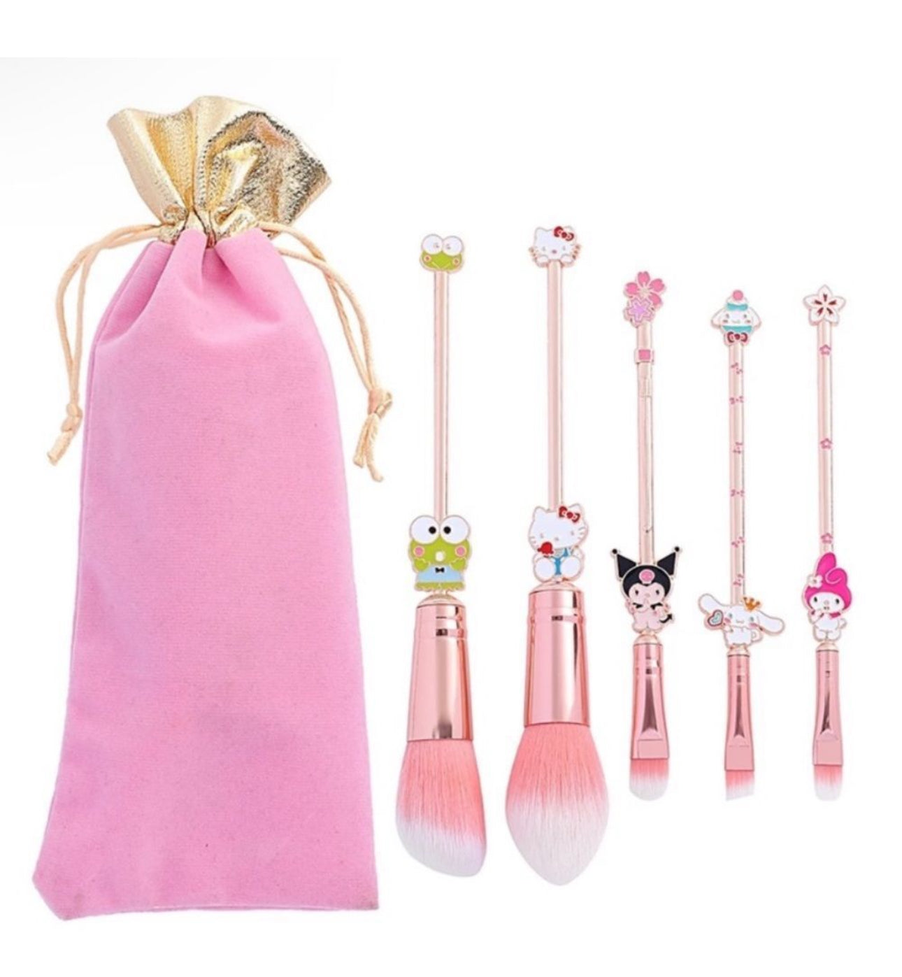 Metal Makeup Brush Sets With Pouch!