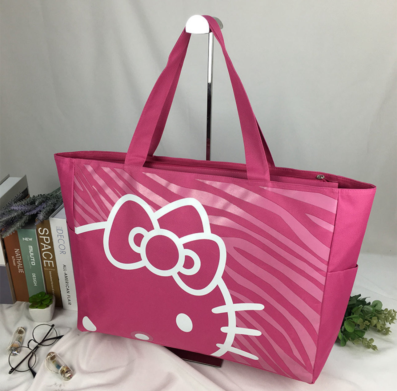 Large Kitty Tote Bags- Canvas- 19 inches