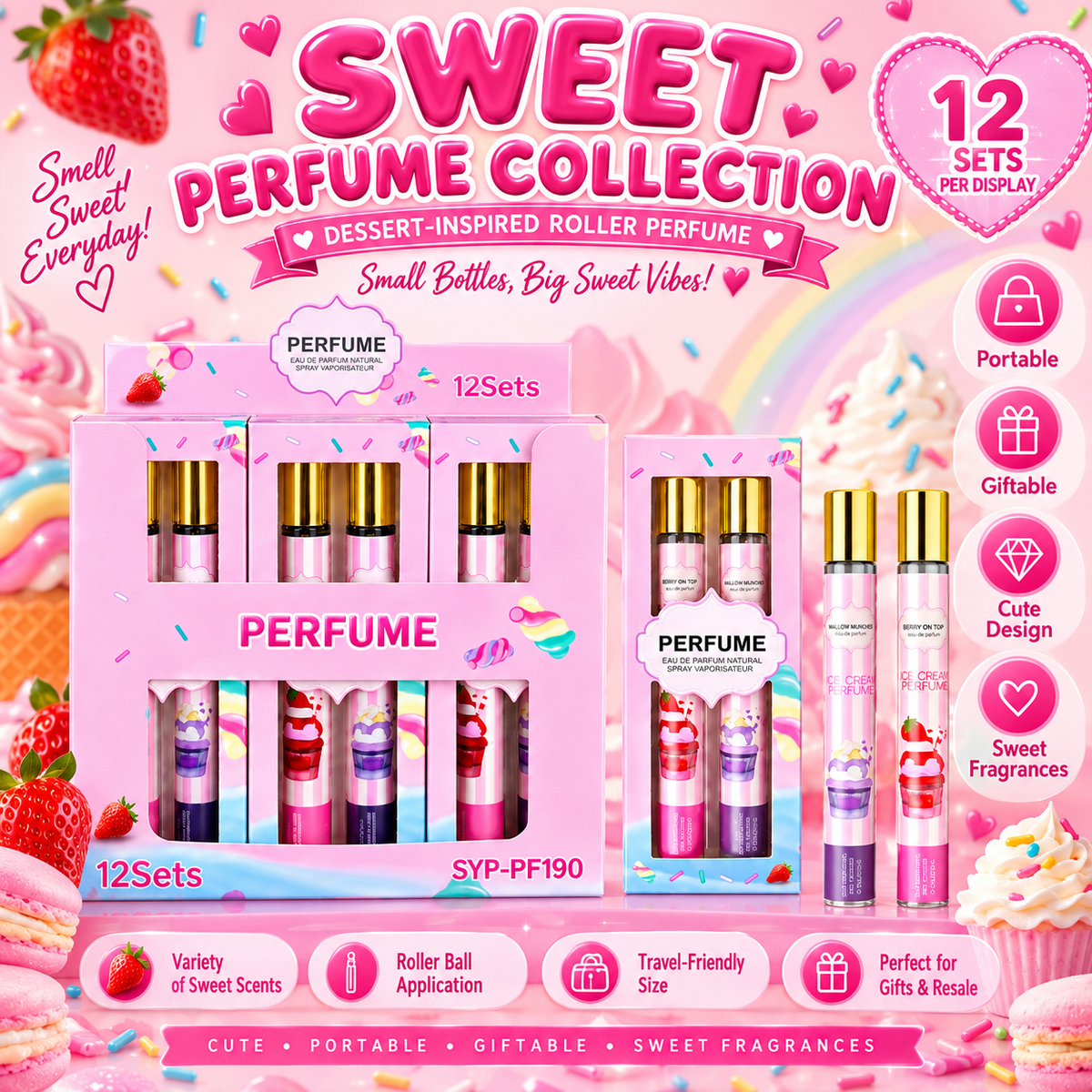 12 PC set of 2pc travel perfume gifts! - Total of 24 perfumes in box