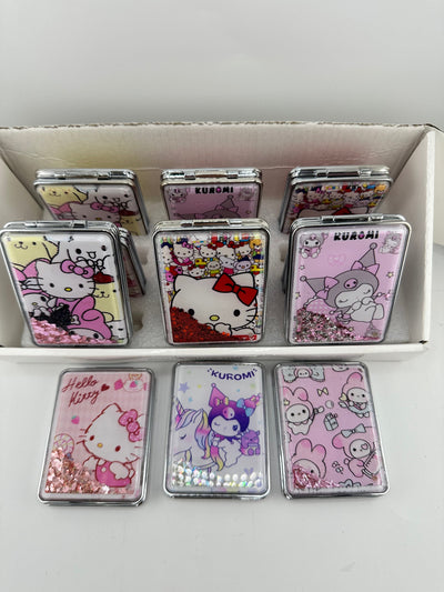 ✨HK Compact Mirror glitter box of 12- Rectangle Unicorn Mix