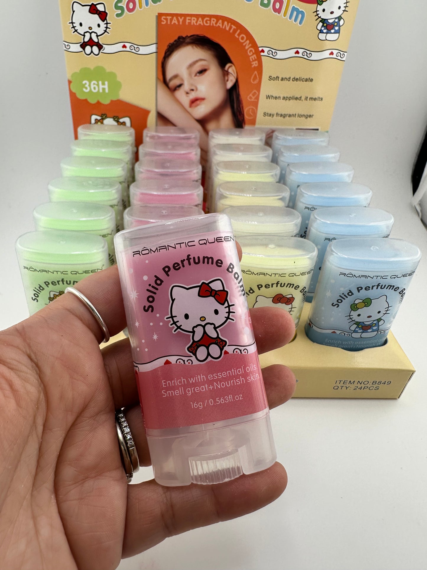 Kitty 24 PC Perfume Balm- Moisturizing, essential oils- 4 scents