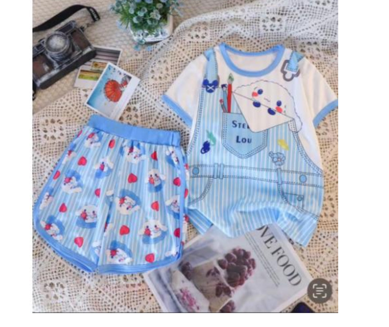 2 PC Kid’s PJ Set Shorts and Top S (6/7)