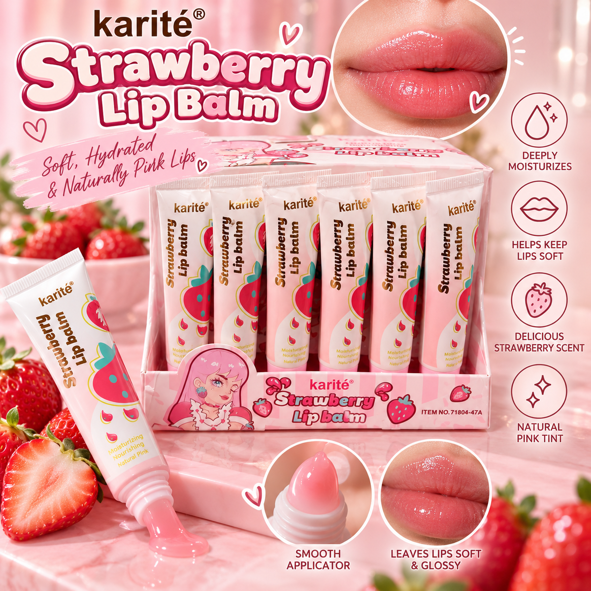 24 PC Strawberry Lip mask hydrating