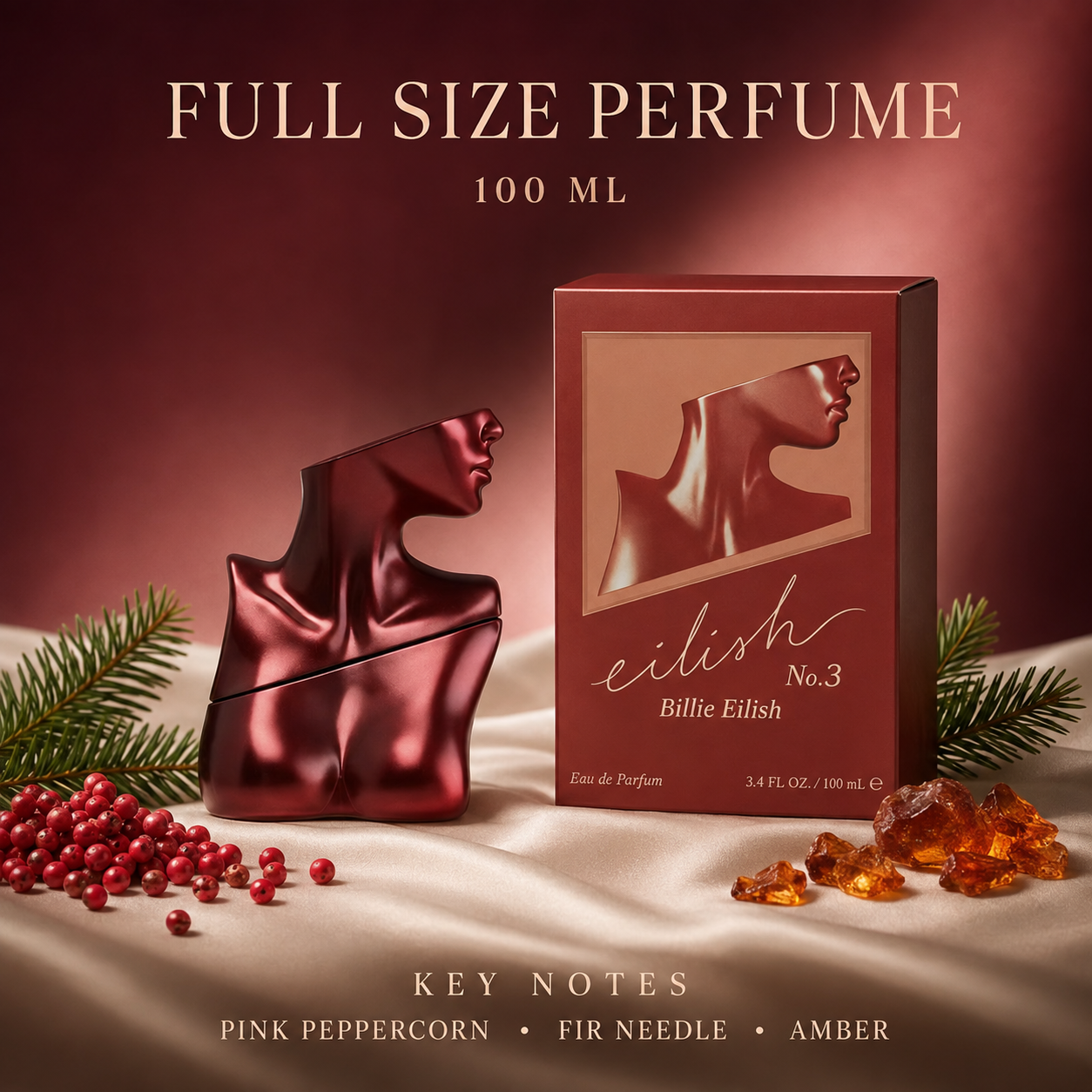 BillieNO3 Full Size in Box Pink Peppercorn, Fir Needle, Amber