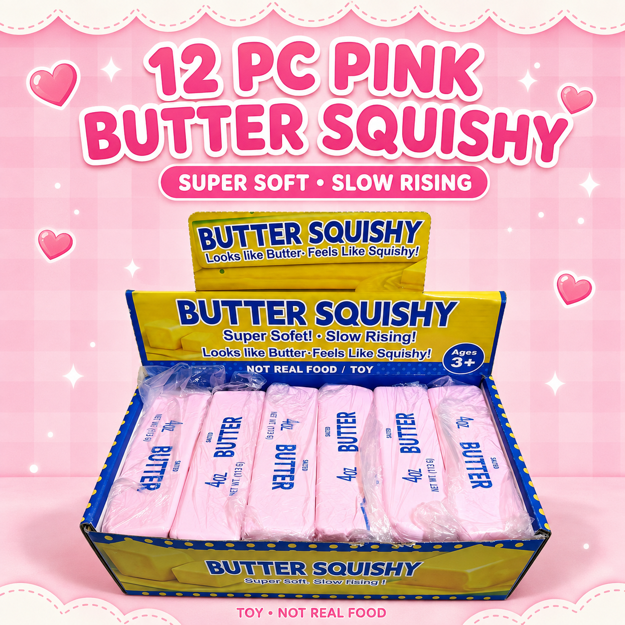 12 PC Butter Squishy Pink