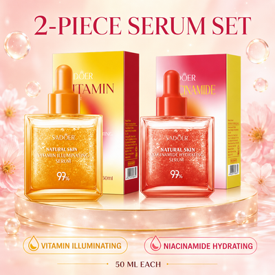2-Piece SADOER Vitamin & Niacinamide Hydrating Serum Set – 50ML Each