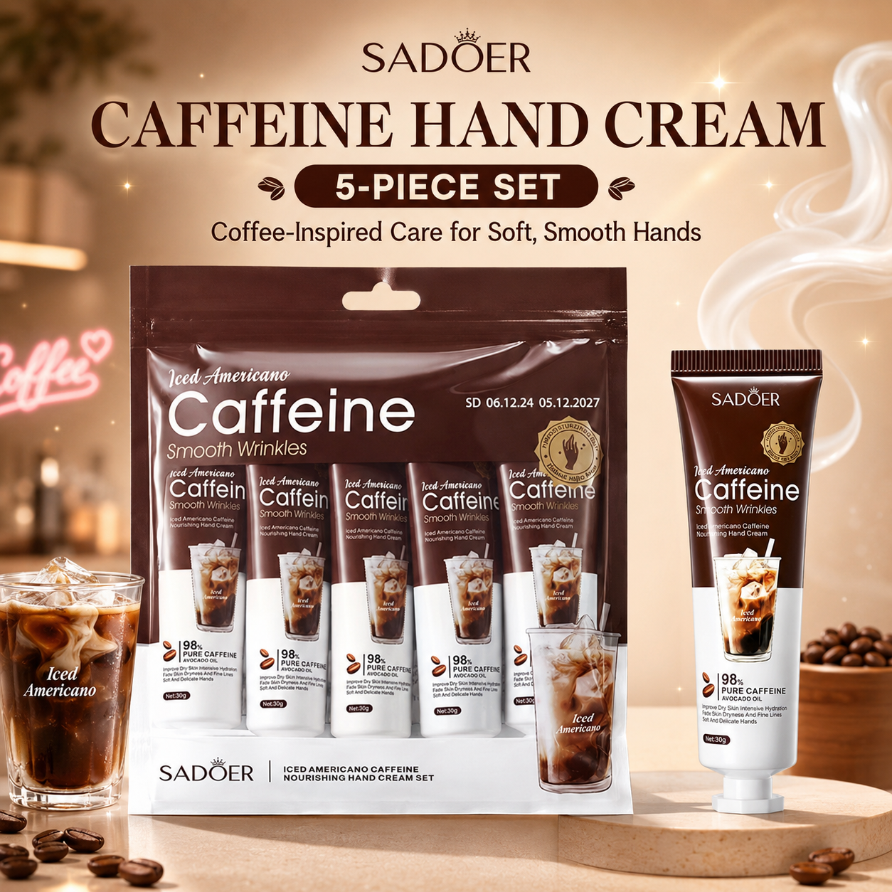 SADOER CAFFEINE HAND CREAM TRAVEL
