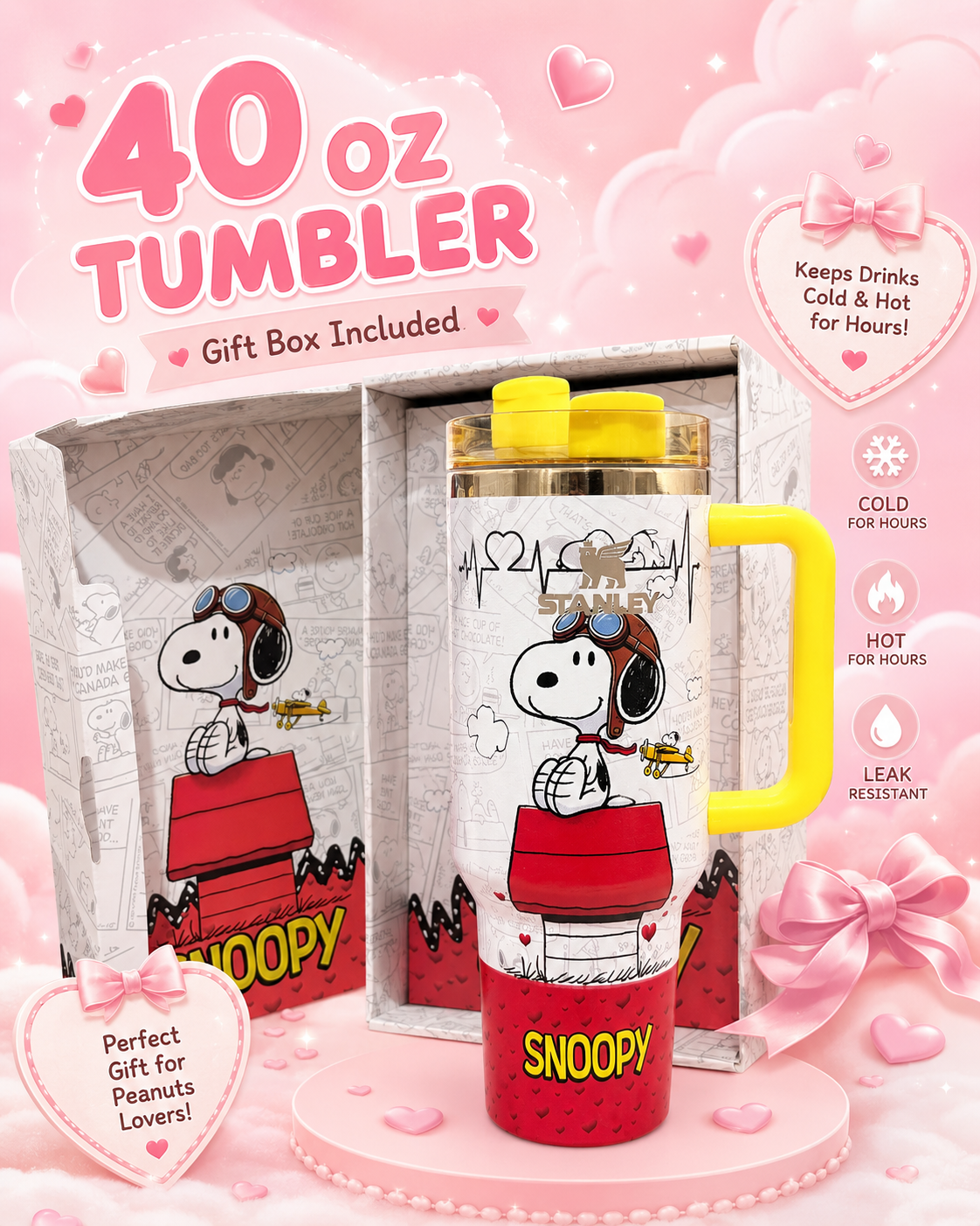 40 OZ Tumbler CUTE YELLOW