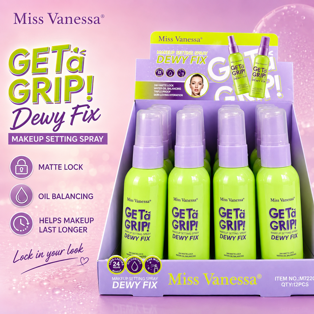 12 PC Geta Grip Makeup setting spray