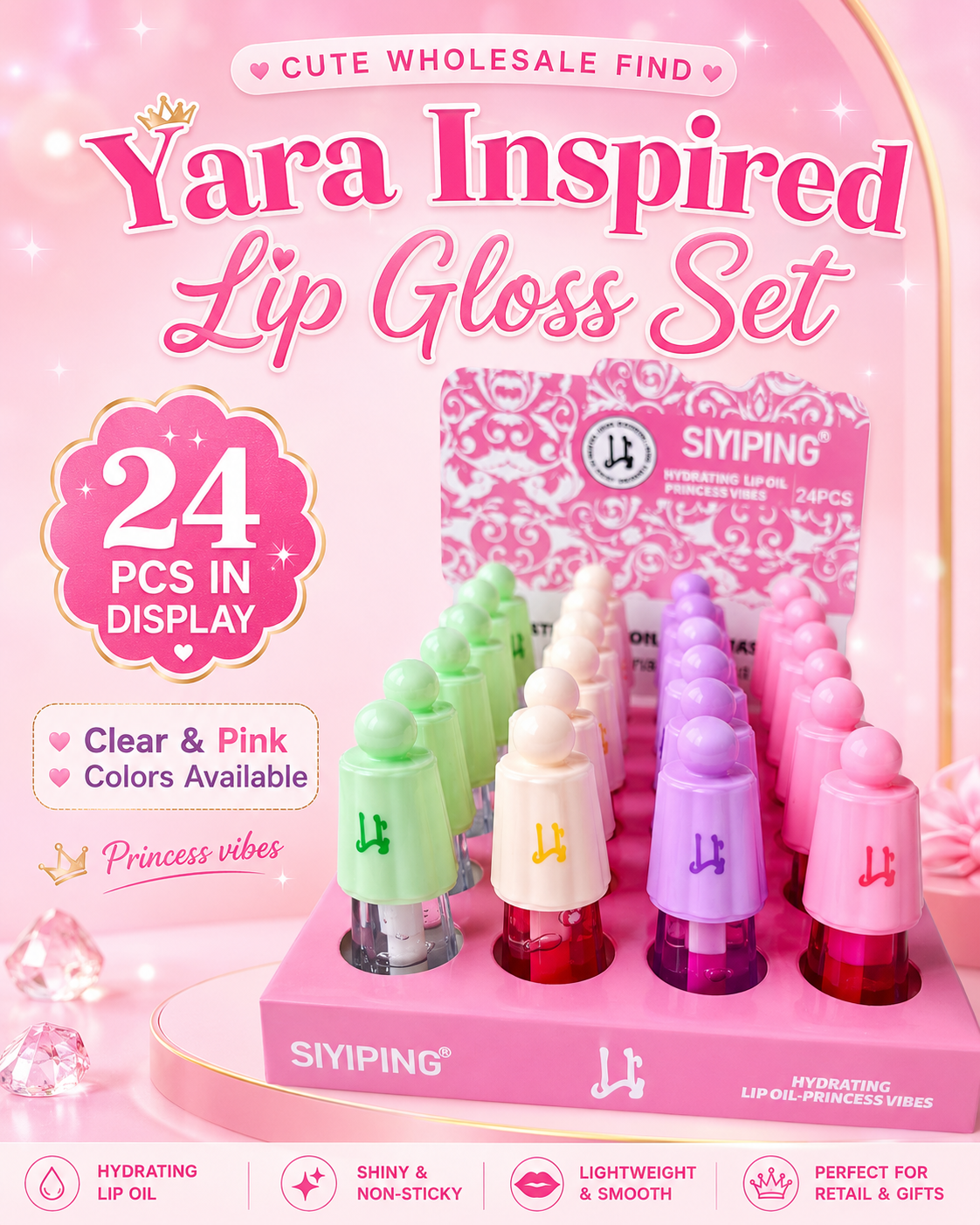 24 PC Juicy Lipgloss Yara