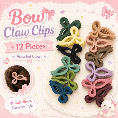 12 Piece Bow Claw Clips STYLE 2