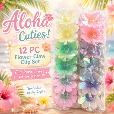 12 Piece Flower claw clips