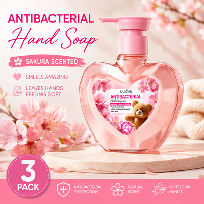 3 Pack antibacterial Sakura Soap 350 ML