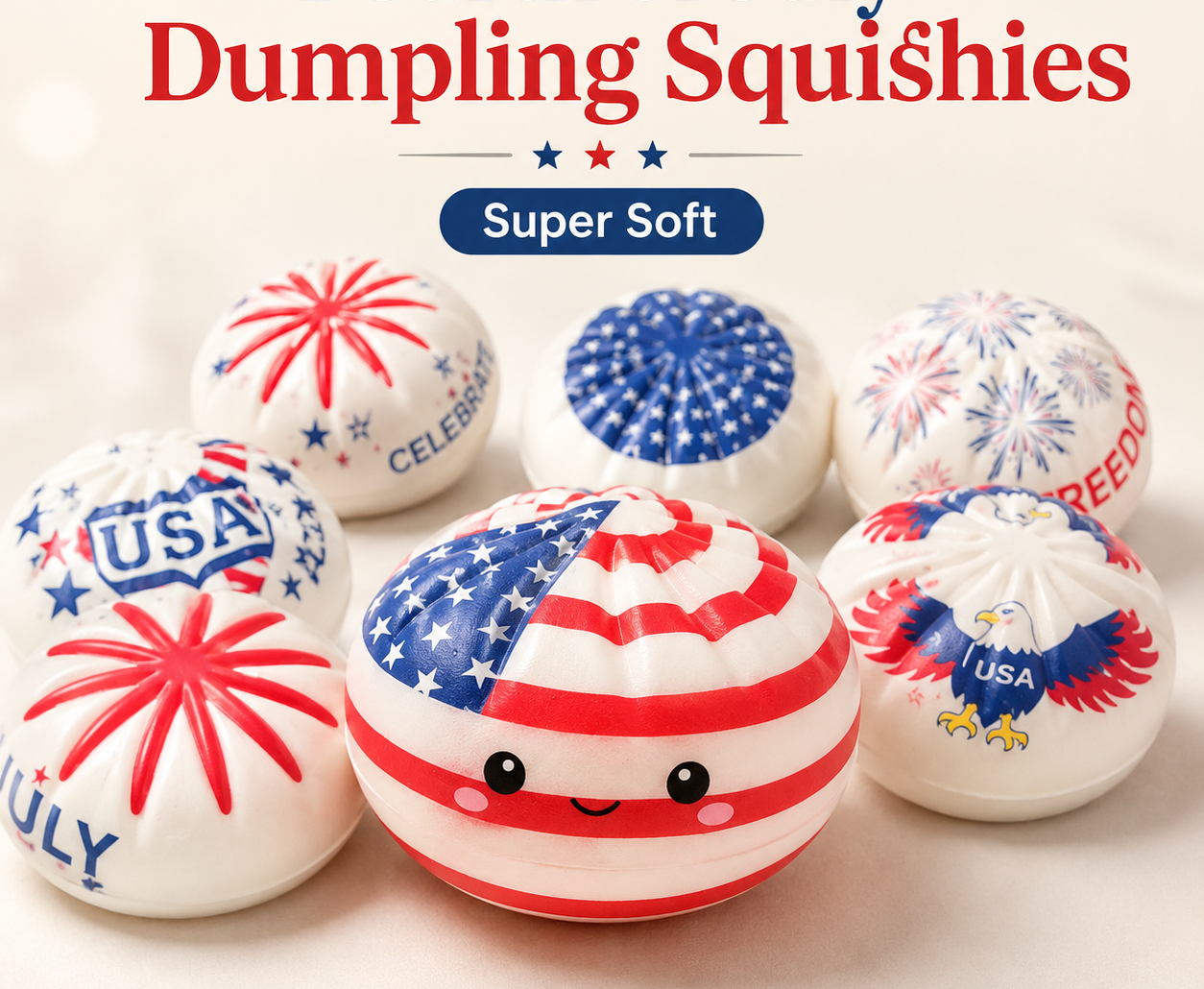 12 PC WORLD. CUP USA Squishy dumplings