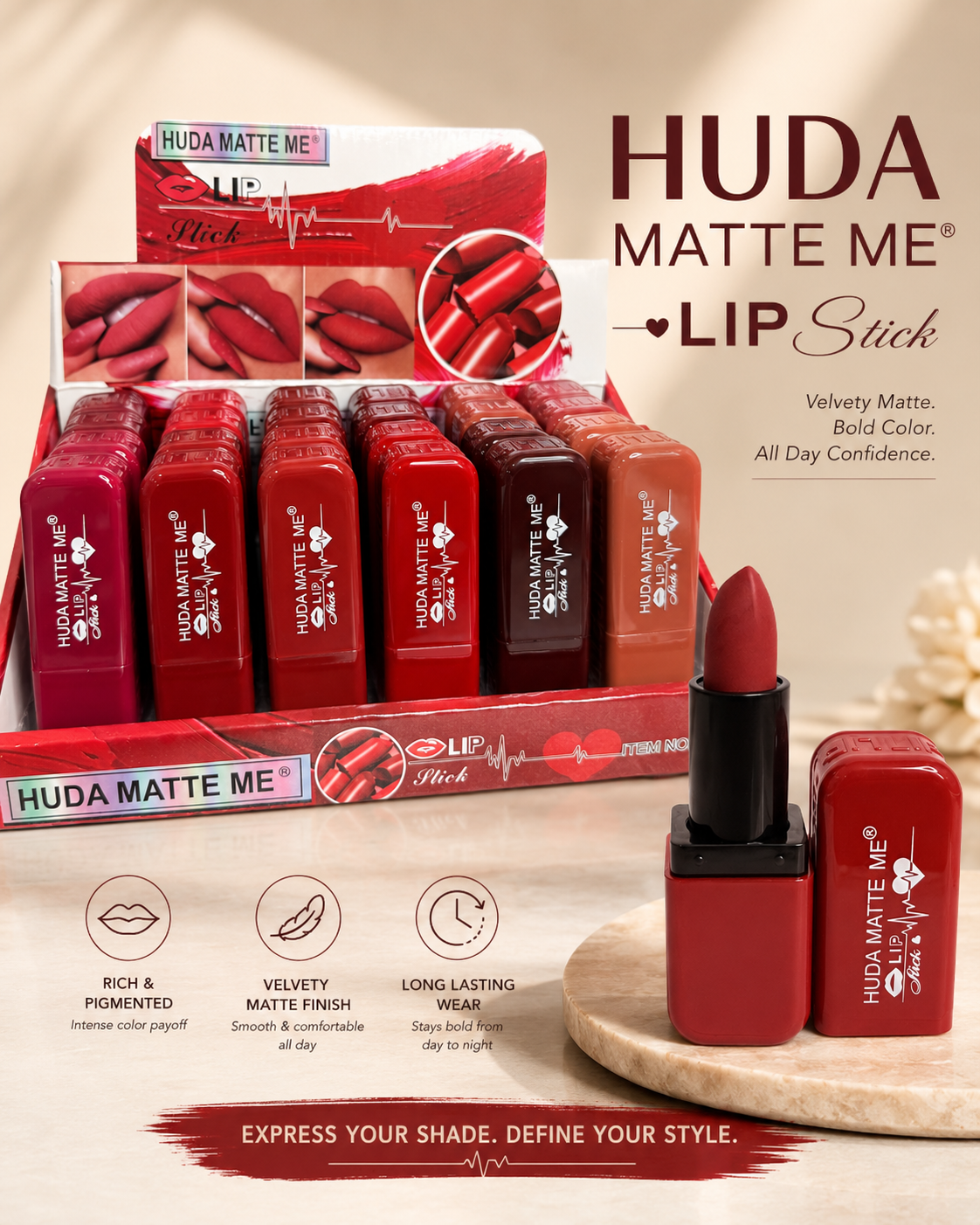 Matte Lipstick 24 PC Reds