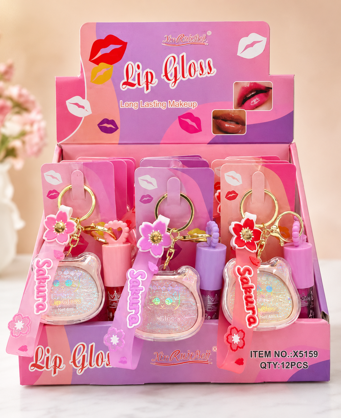 12 PC Highlighter-lippie keychain